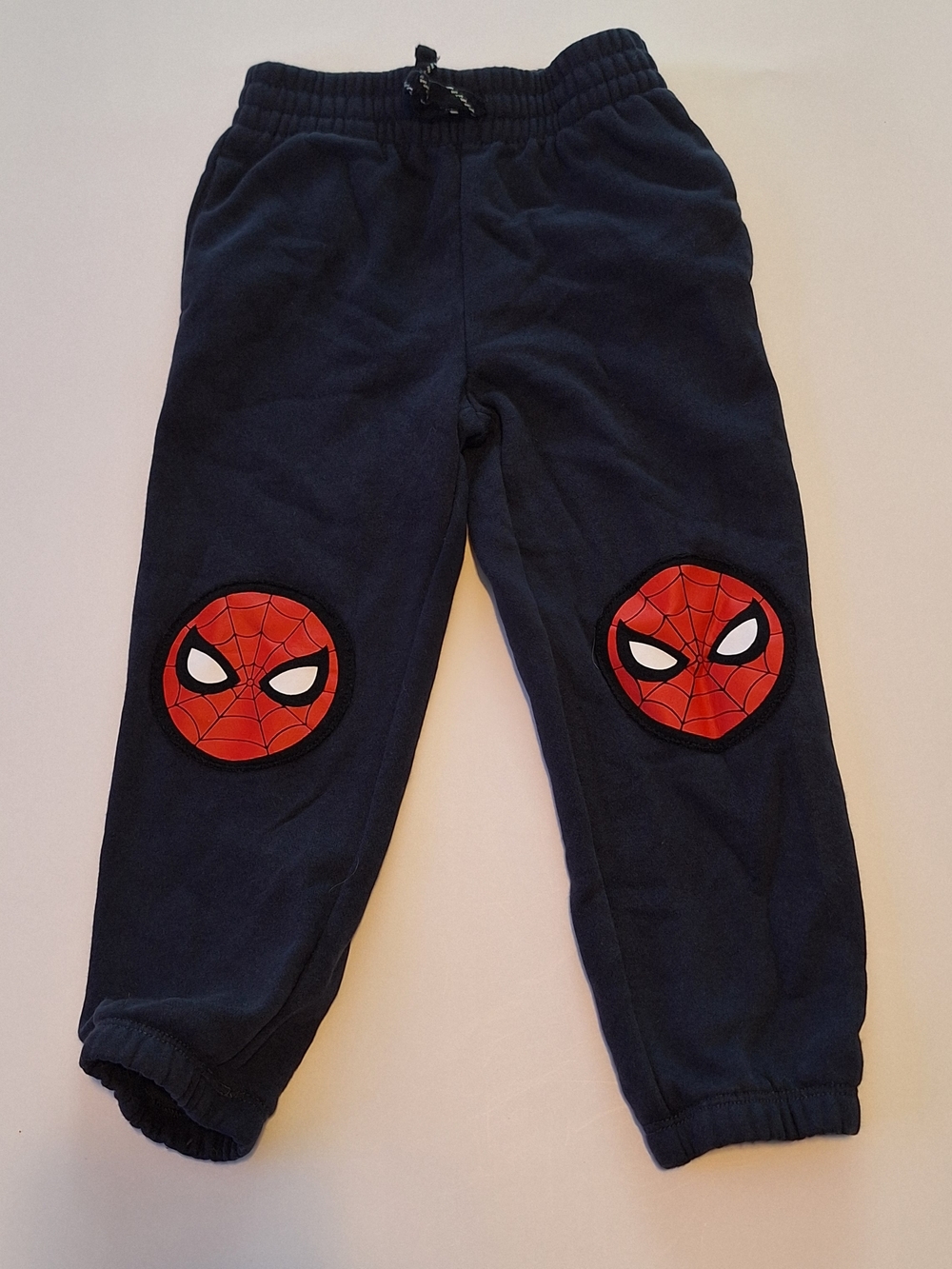 Marvel Toddler Navy Blue Sweatpants with Red Spider Detail Size 3